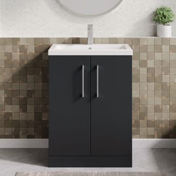 Arno Compact 600mm 2-Door Floor Standing Vanity Unit | Product Image