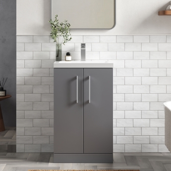 Arno Compact 500mm 2-Door Floor Standing Vanity Unit | Product Image