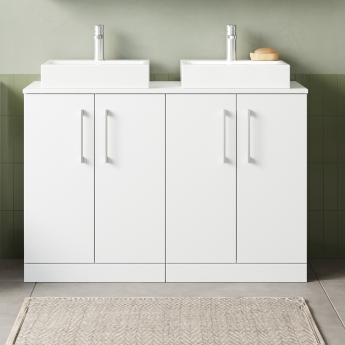 Arno Twin 1200mm 4-Door Floor Standing Vanity Unit with Countertop