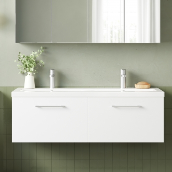 Arno Twin 1200mm 2-Drawer Wall Hung Vanity Unit