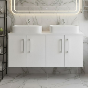 Arno Twin 1200mm 4-Door Wall Hung Vanity Unit with Countertop