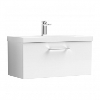 Nuie Arno Wall Hung 1-Drawer Vanity Unit with Basin-1 800mm Wide - Gloss White