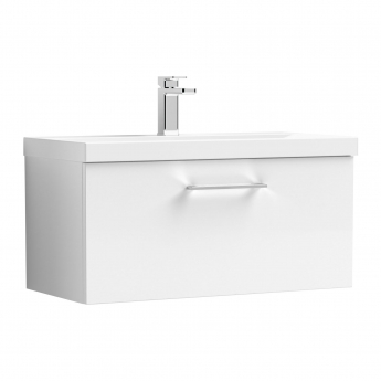 Nuie Arno Wall Hung 1-Drawer Vanity Unit with Basin-3 800mm Wide - Gloss White
