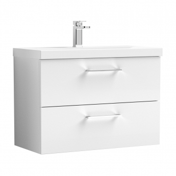 Nuie Arno Wall Hung 2-Drawer Vanity Unit with Basin-3 800mm Wide - Gloss White