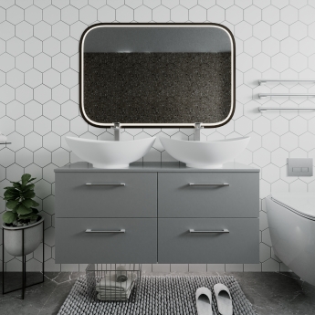 Arno Twin 1200mm 4-Drawer Wall Hung Vanity Unit with Countertop