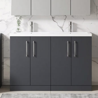 Arno Twin 1200mm 4-Door Floor Standing Vanity Unit | Product Image