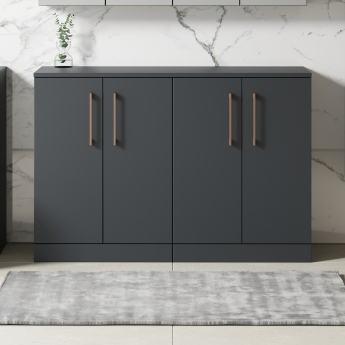 Arno Twin 1200mm 4-Door Floor Standing Vanity Unit with Countertop