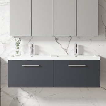 Arno Twin 1200mm 2-Drawer Wall Hung Vanity Unit | Product Image