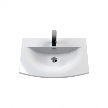 Nuie Deco Wall Hung 1-Drawer Vanity Unit with Basin-4 600mm Wide - Satin Grey