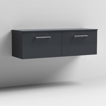 Arno Twin 1200mm 2-Drawer Wall Hung Vanity Unit with Countertop