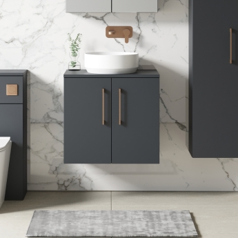 Arno 600mm 2-Door Wall Hung Vanity Unit with Countertop | Product Image