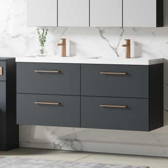 Arno Twin 1200mm 4-Drawer Wall Hung Vanity Unit