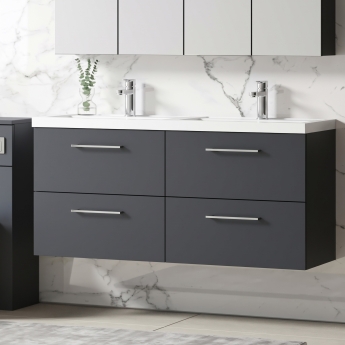 Arno Twin 1200mm 4-Drawer Wall Hung Vanity Unit | Product Image