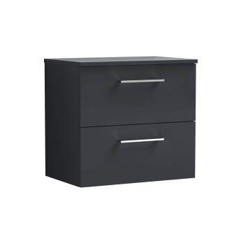 Arno 600mm 2-Drawer Wall Hung Vanity Unit with Countertop