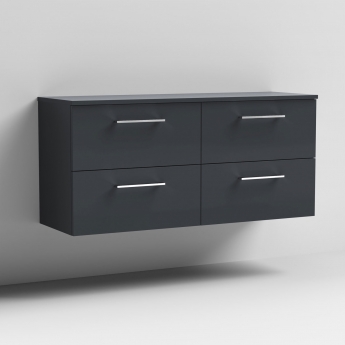 Arno Twin 1200mm 4-Drawer Wall Hung Vanity Unit with Countertop