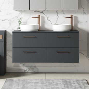 Arno Twin 1200mm 4-Drawer Wall Hung Vanity Unit with Countertop | Product Image