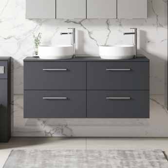 Arno Twin 1200mm 4-Drawer Wall Hung Vanity Unit with Countertop | Product Image