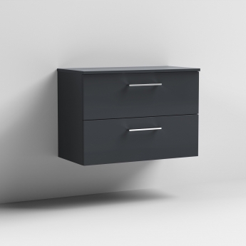 Arno 800mm 2-Drawer Wall Hung Vanity Unit with Countertop