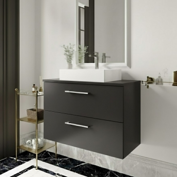 Arno 800mm 2-Drawer Wall Hung Vanity Unit with Countertop