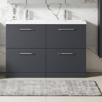 Arno Twin 1200mm 4-Drawer Floor Standing Vanity Unit | Product Image