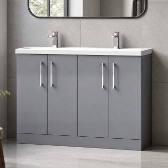 Arno Twin 1200mm 4-Door Floor Standing Vanity Unit | Product Image