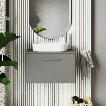 Arno 600mm 1-Drawer Wall Hung Vanity Unit with Countertop