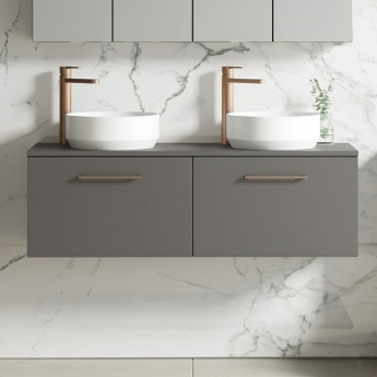 Arno Twin 1200mm 2-Drawer Wall Hung Vanity Unit with Countertop