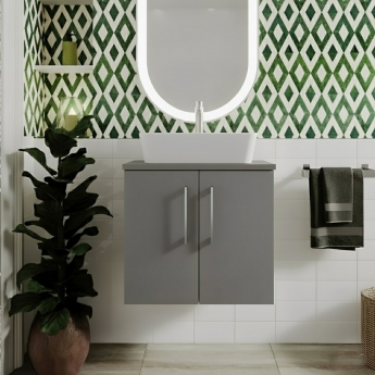 Arno 600mm 2-Door Wall Hung Vanity Unit with Countertop
