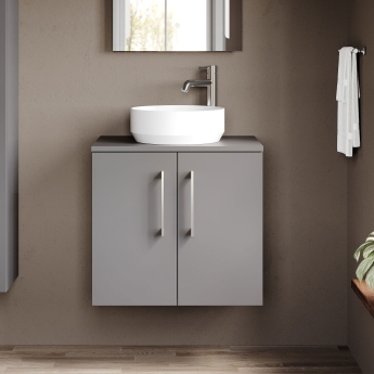 Arno 600mm 2-Door Wall Hung Vanity Unit with Countertop | Product Image