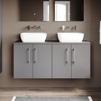 Arno Twin 1200mm 4-Door Wall Hung Vanity Unit with Countertop | Product Image