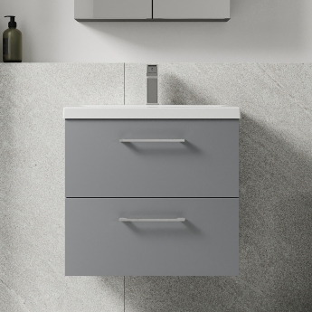Arno 600mm 2-Drawer Wall Hung Vanity Unit | Product Image