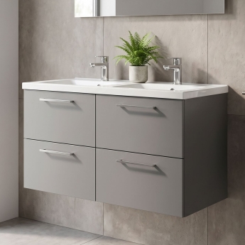 Arno Twin 1200mm 4-Drawer Wall Hung Vanity Unit | Product Image