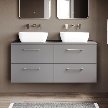 Arno Twin 1200mm 4-Drawer Wall Hung Vanity Unit with Countertop | Product Image