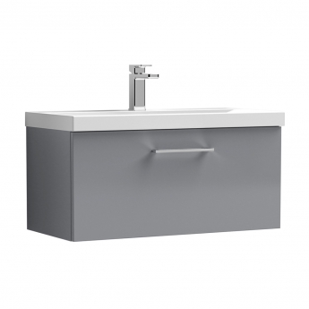 Nuie Arno Wall Hung 1-Drawer Vanity Unit with Basin-3 800mm Wide - Satin Grey