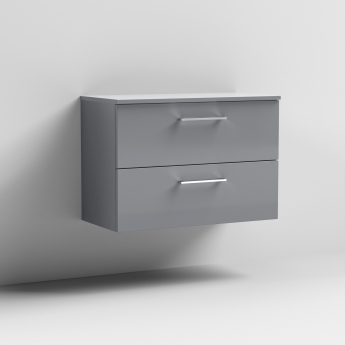 Arno 800mm 2-Drawer Wall Hung Vanity Unit with Countertop