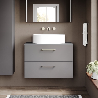 Arno 800mm 2-Drawer Wall Hung Vanity Unit with Countertop | Product Image