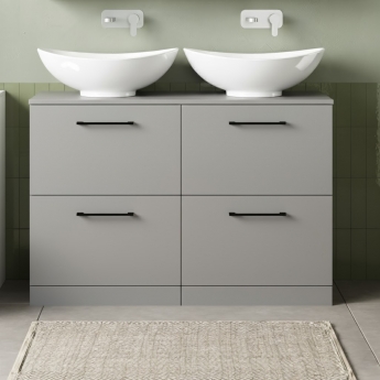 Arno Twin 1200mm 4-Drawer Floor Standing Vanity Unit with Countertop