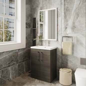 Arno Woodgrain 600mm 2-Door Floor Standing Vanity Unit