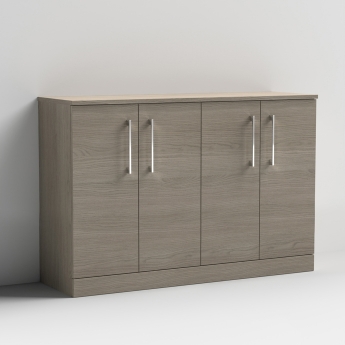 Arno Woodgrain Twin 1200mm 4-Door Floor Standing Countertop Vanity Unit