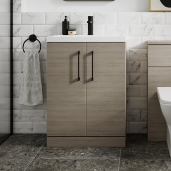 Arno Woodgrain 800mm 2-Door Floor Standing Vanity Unit