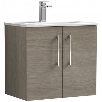 Arno Woodgrain 600mm 2-Door Wall Hung Vanity Unit