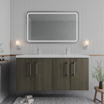 Arno Twin Woodgrain 1200mm 4-Door Wall Hung Vanity Unit