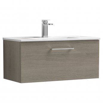 Arno Woodgrain 800mm 1-Drawer Wall Hung Vanity Unit