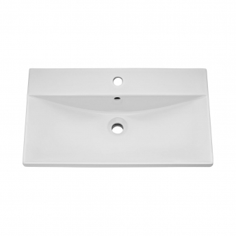 Nuie Arno Wall Hung 1-Drawer Vanity Unit with Basin-3 800mm Wide - Solace Oak Woodgrain