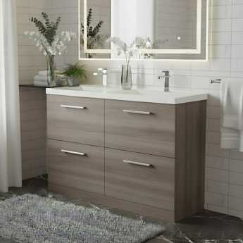 Arno Twin Woodgrain 1200mm 4-Drawer Floor Standing Vanity Unit