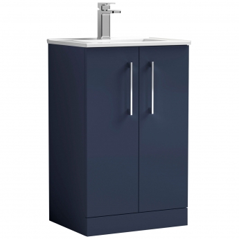 Nuie Arno Floor Standing 2-Door Vanity Unit with Basin-2 500mm Wide - Midnight Blue | Product Image