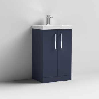 Nuie Arno Floor Standing 2-Door Vanity Unit with Basin-3 500mm Wide - Midnight Blue | Product Image