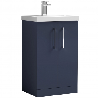 Nuie Arno Floor Standing 2-Door Vanity Unit with Basin-3 500mm Wide - Midnight Blue | Product Image
