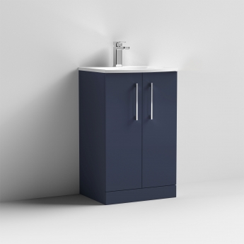 Nuie Arno Floor Standing 2-Door Vanity Unit with Basin 4 500mm Wide - Midnight Blue | Product Image
