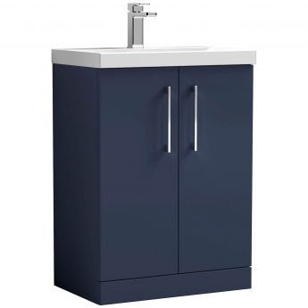 Nuie Arno Floor Standing 2-Door Vanity Unit with Basin 1 600mm Wide - Midnight Blue | Product Image